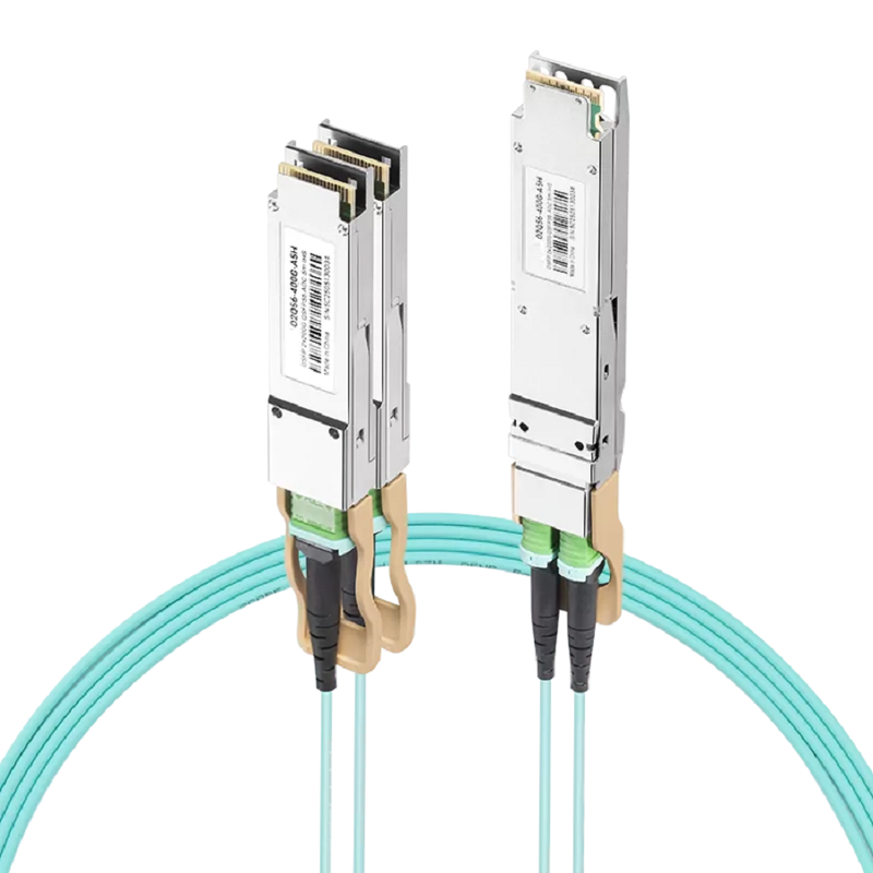 NVIDIA/Mellanox MFA7U10-H020 Compatible AOC 20m (66ft) 400Gb/s OSFP to 2x200Gb/s QSFP56 InfiniBand HDR Active Optical Splitter Cable (Finned Top, 850nm, MMF, LSZH) SFPS