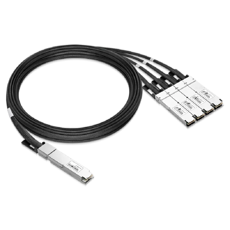 NVIDIA/Mellanox Compatible ACC 3m (10ft) Twin-port 2x400Gb/s OSFP Finned Top to 4x200Gb/s OSFP Flat Top InfiniBand NDR Active Copper Splitter Cable SFPS
