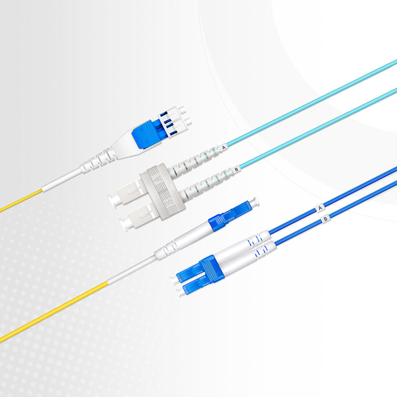 10m (33ft) Fiber Patch Cable, 2 Fibers, LC UPC Duplex to LC UPC Duplex Flat Clip with Push-Pull Boot Uniboot, Single Mode (OS2), Riser (OFNR), 2.0mm, Yellow