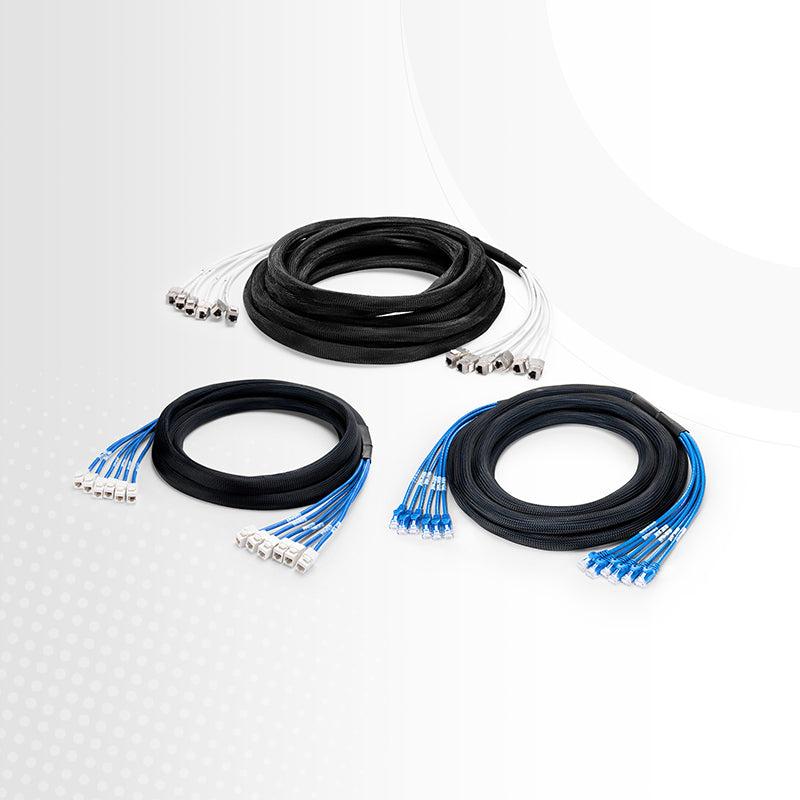 10ft (3m) 6 Plug to 6 Plug Cat6a Shielded (S/FTP) PVC CMR Pre-Terminated Copper Trunk Cable